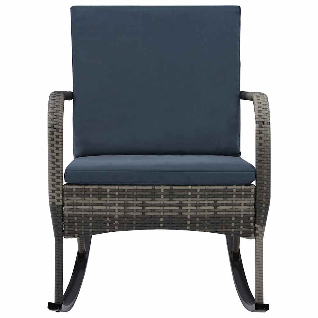 Antracitszürke polyrattan kerti hintaszék 2