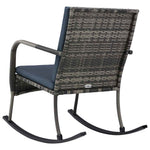 Antracitszürke polyrattan kerti hintaszék 4