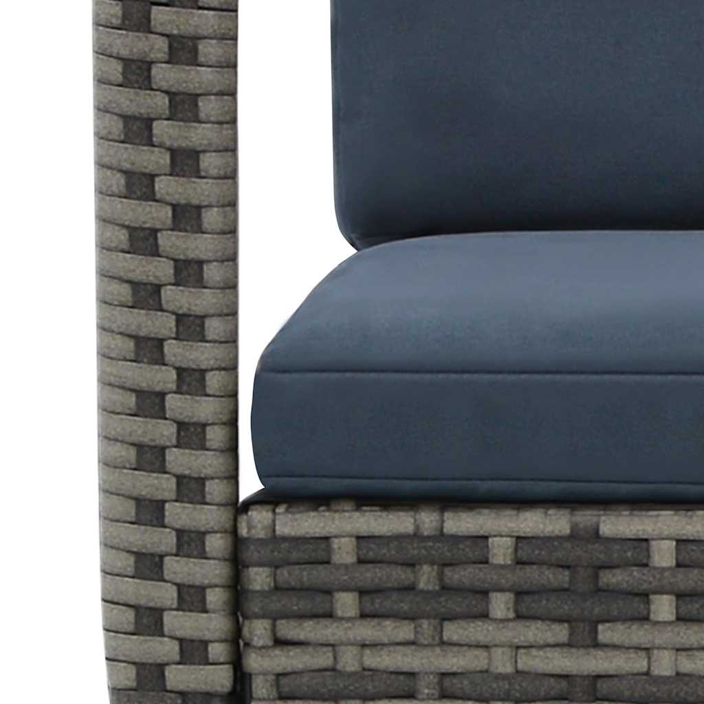 Antracitszürke polyrattan kerti hintaszék 5