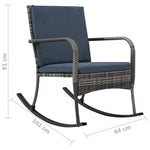 Antracitszürke polyrattan kerti hintaszék 7