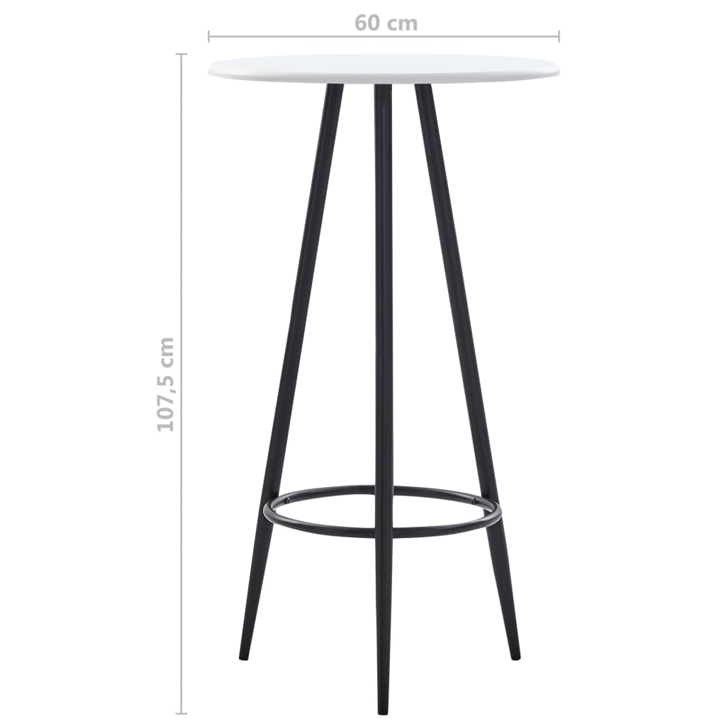 Fehér MDF bárasztal 60 x 107,5 cm 4