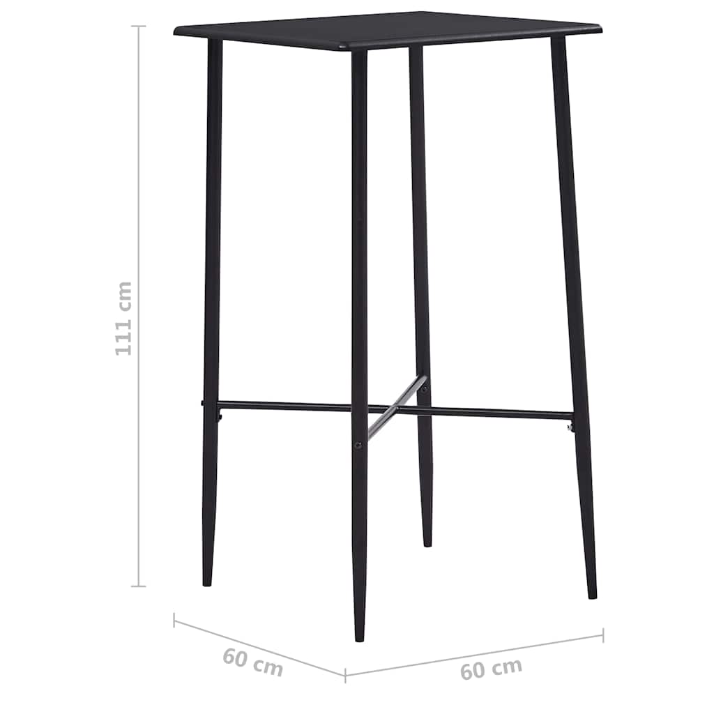 Fekete MDF bárasztal 60 x 60 x 111 cm 5