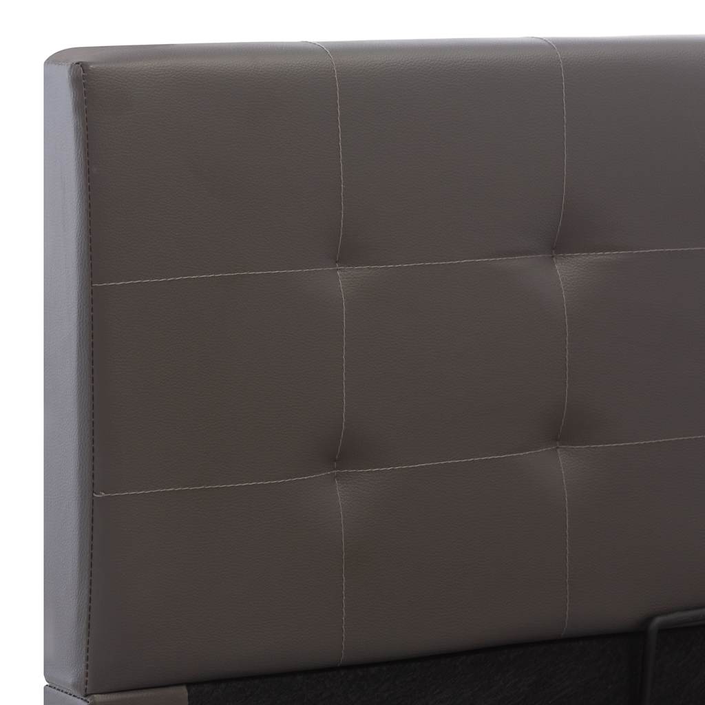 Szürke műbőr ágykeret hidraulikus ágyneműtartóval 90 x 200 cm 8