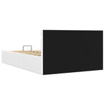 Fehér műbőr LED-es hidraulikus ágykeret 120 x 200 cm 8