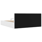 Fehér műbőr LED-es hidraulikus ágykeret 180 x 200 cm 8
