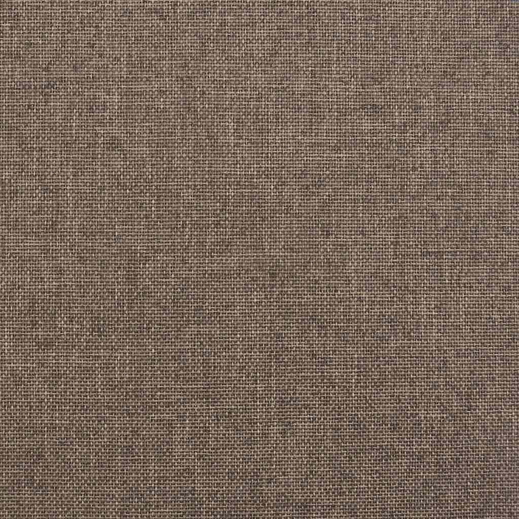 Tópszínű szövet LED-es ágykeret hidraulikus tárolóval 120x200cm 12