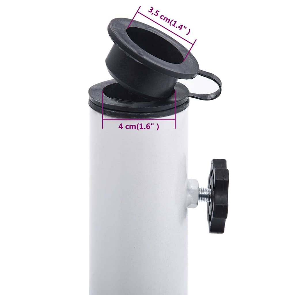 Fehér öntöttvas napernyőtalp 12 kg 48 cm 10