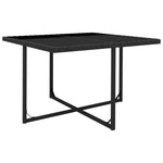 9 részes fekete polyrattan kültéri étkezőszett párnákkal 5