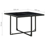 9 részes fekete polyrattan kültéri étkezőszett párnákkal 8