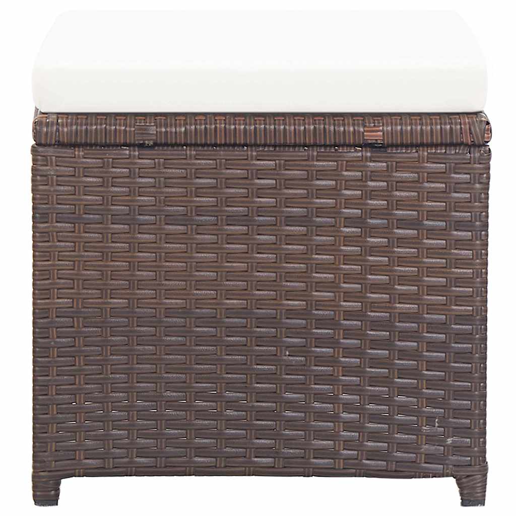 2 db barna polyrattan kerti ülőke párnával 4