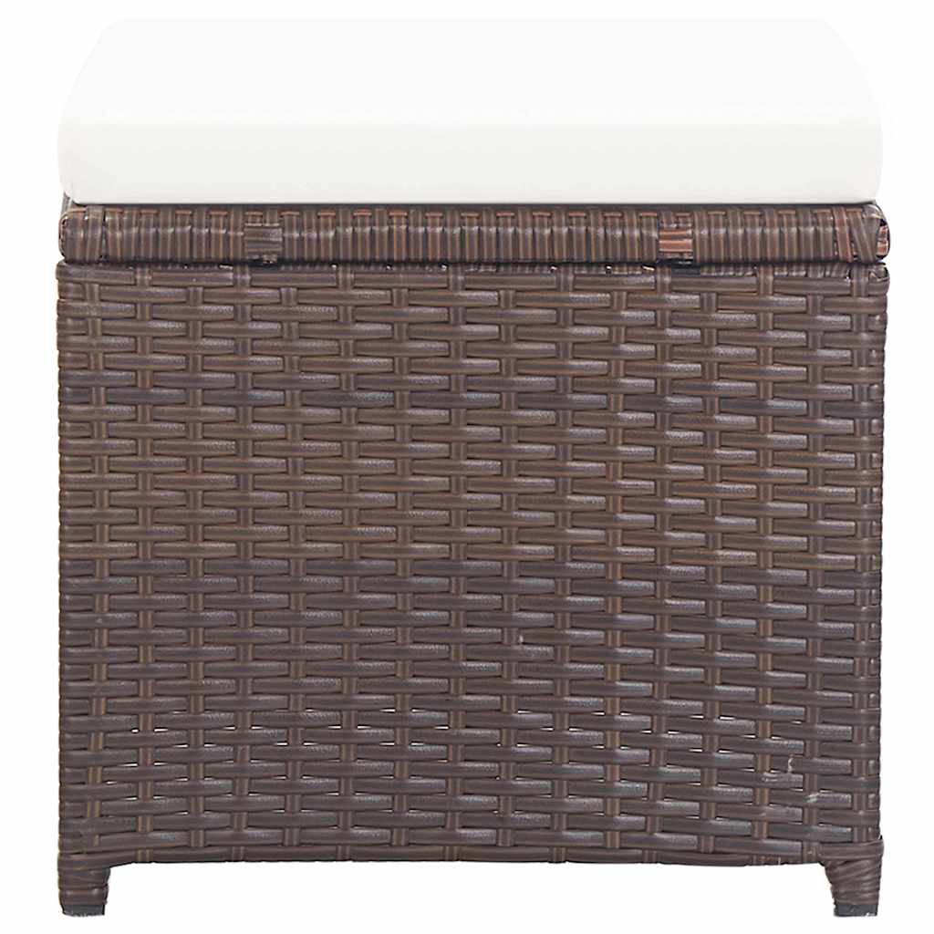 2 db barna polyrattan kerti ülőke párnával 5