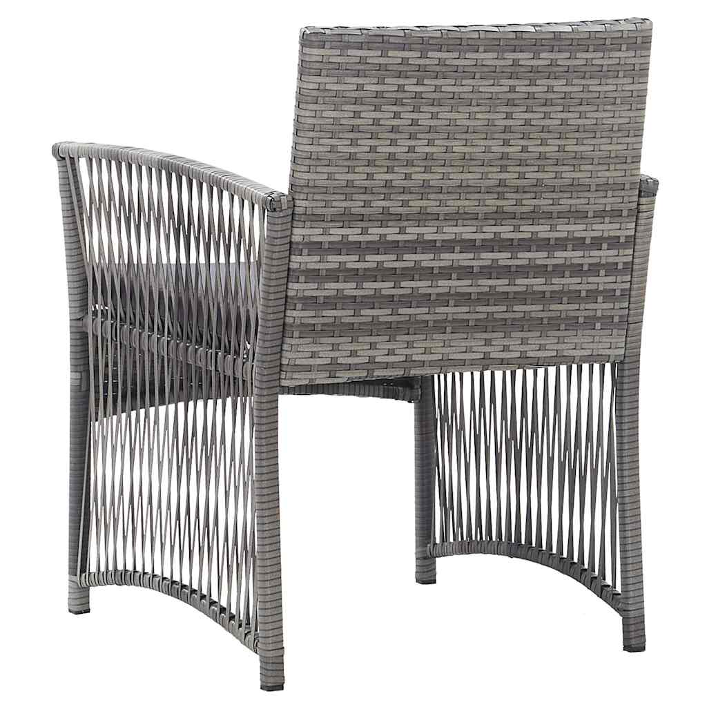 2 db antracitszürke polyrattan kerti fotel párnákkal 5