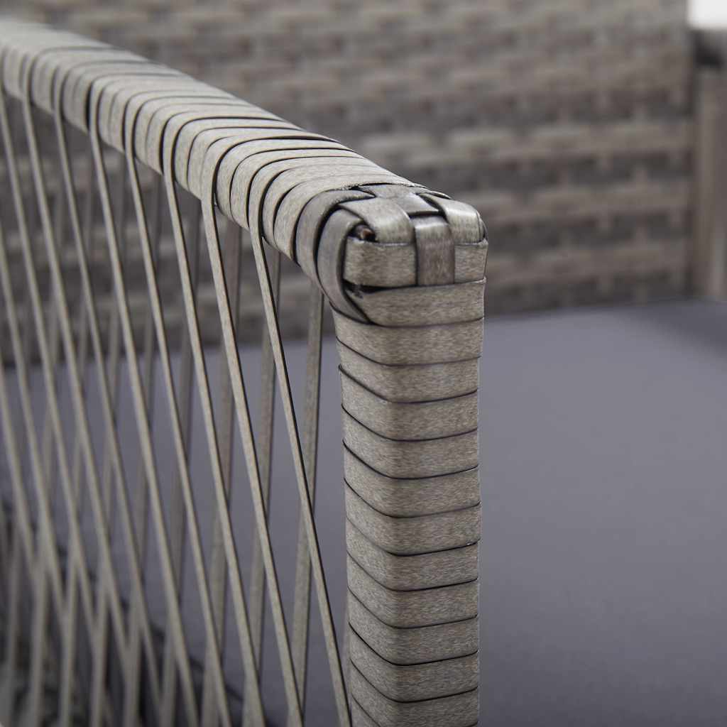 2 db antracitszürke polyrattan kerti fotel párnákkal 7