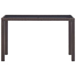 Barna polyrattan kerti asztal 123 x 60 x 74 cm 2