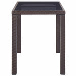 Barna polyrattan kerti asztal 123 x 60 x 74 cm 3