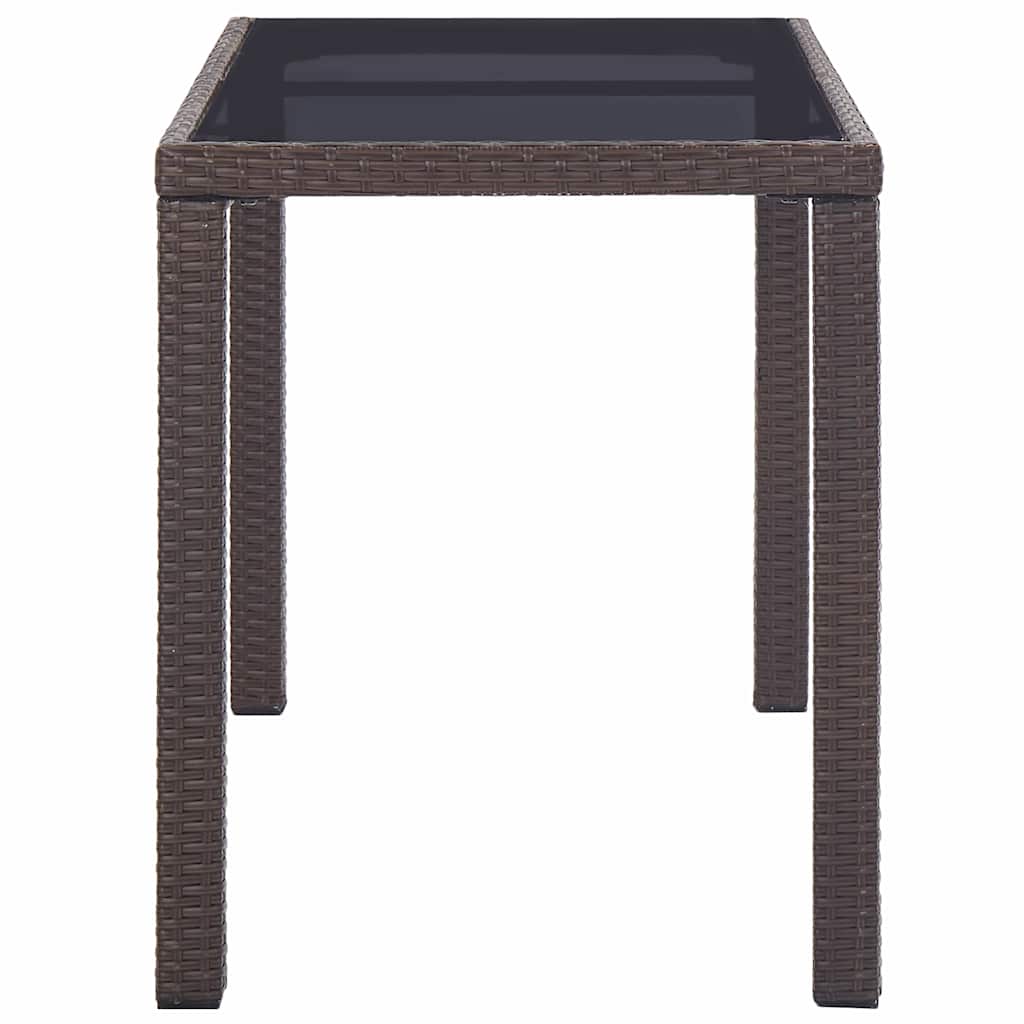 Barna polyrattan kerti asztal 123 x 60 x 74 cm 3
