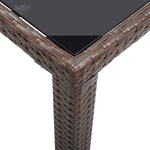Barna polyrattan kerti asztal 123 x 60 x 74 cm 4