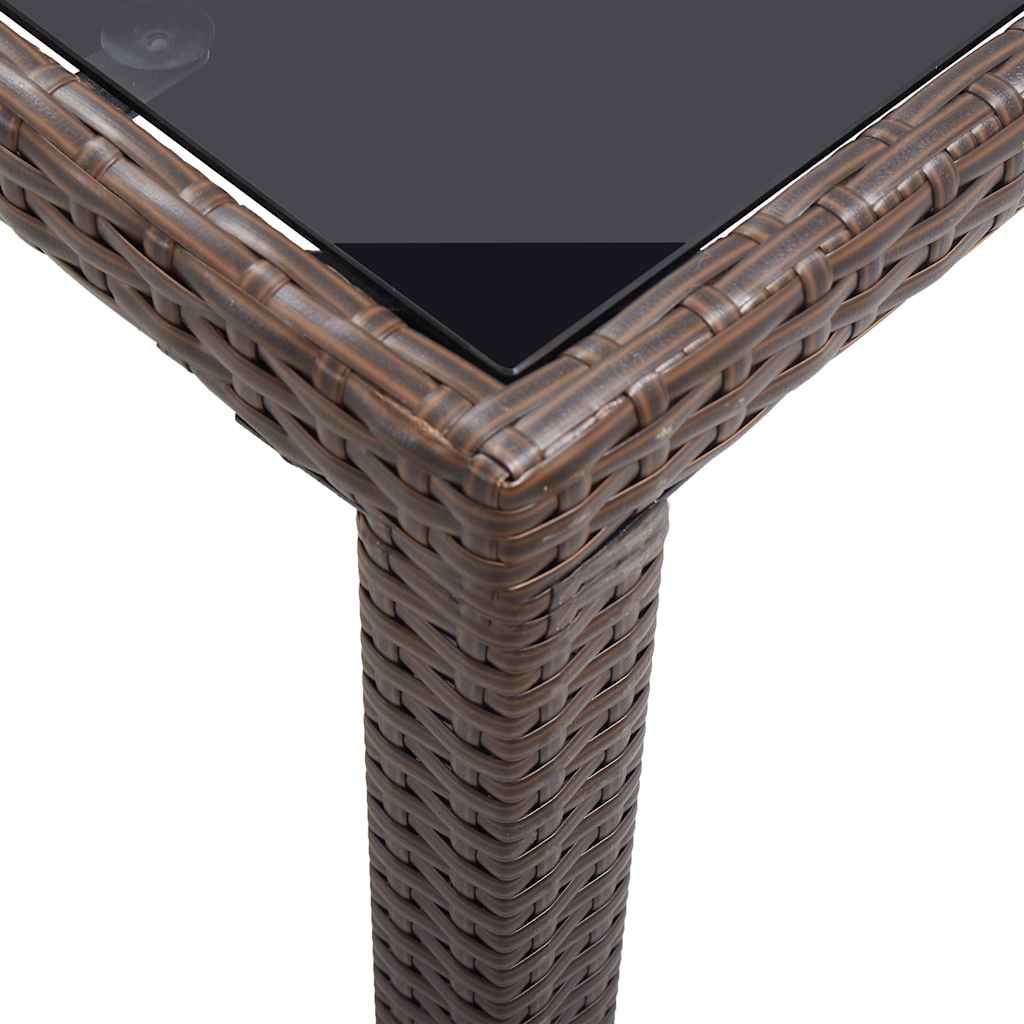 Barna polyrattan kerti asztal 123 x 60 x 74 cm 4