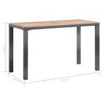 Antracitszürke és barna akácfa kerti asztal 123 x 60 x 74 cm 6