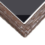 Barna polyrattan és üveglapos kerti asztal 110 x 53 x 72 cm 5