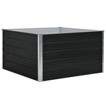 Antracitszürke horganyzott acél kerti magaságyás 100x100x45 cm 2