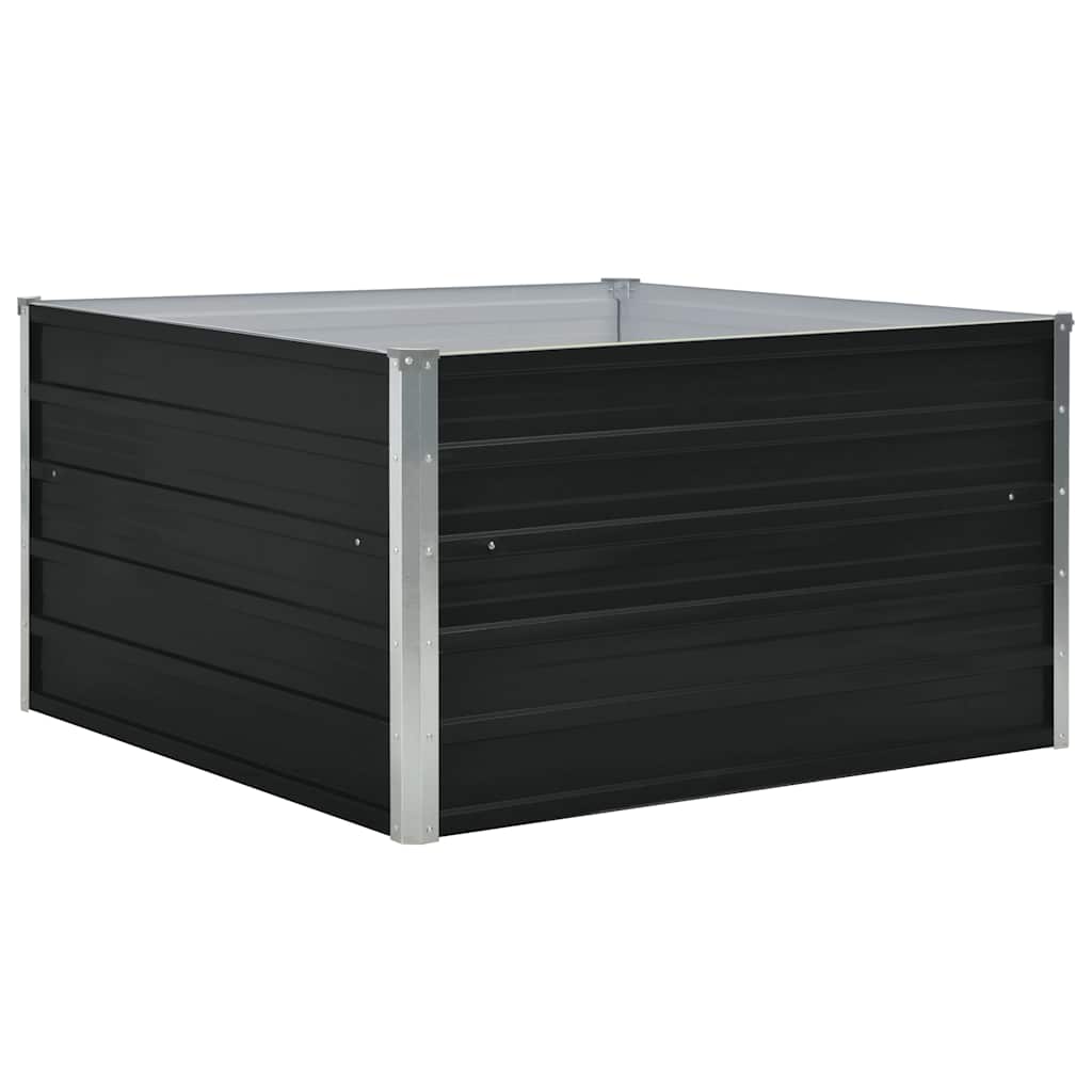 Antracitszürke horganyzott acél kerti magaságyás 100x100x45 cm 2