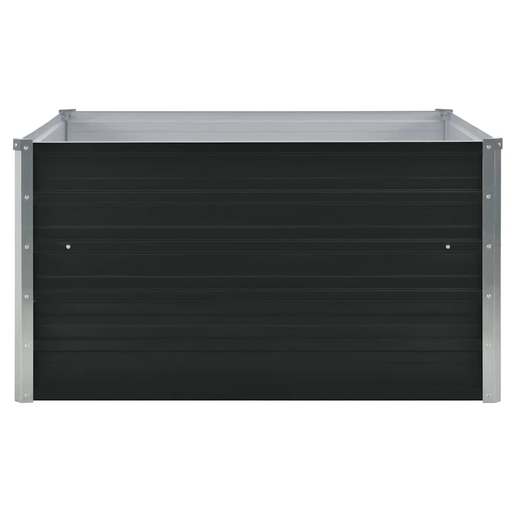Antracitszürke horganyzott acél kerti magaságyás 100x100x45 cm 3