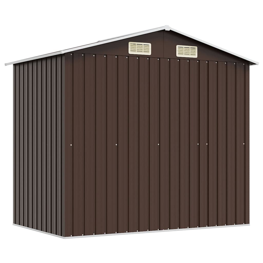 Barna acél kerti fészer 204 x 132 x 186 cm 7
