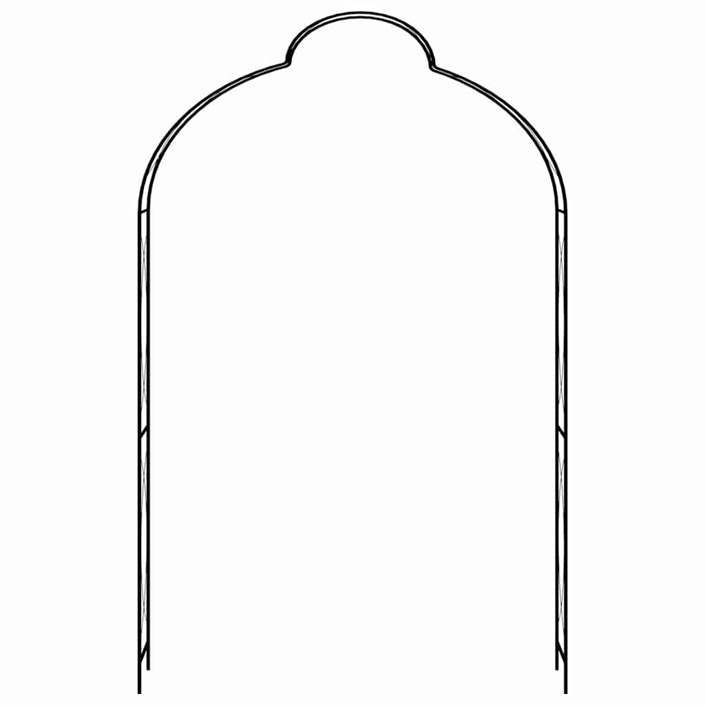 Fekete vas kerti boltív kapuval 150 x 34 x 240 cm 2