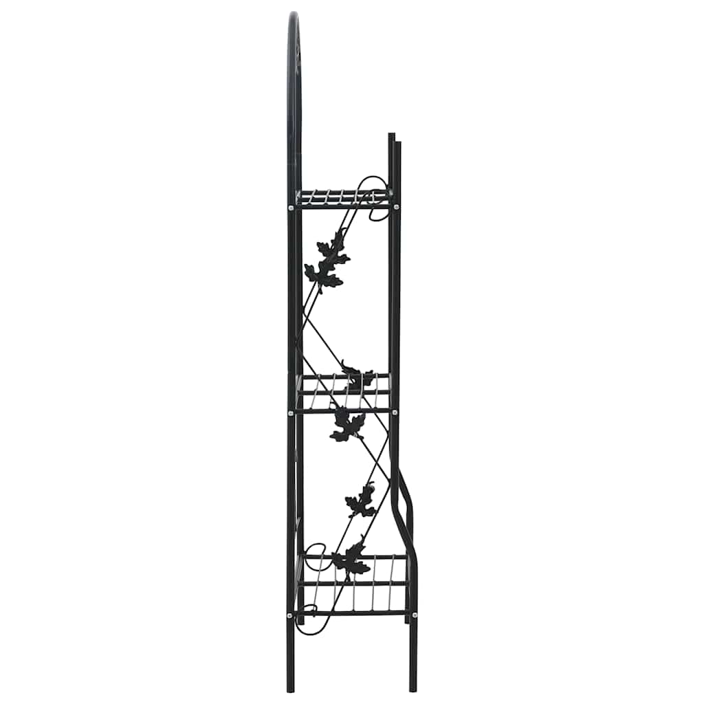 Háromszintes fekete vas virágtartó állvány 52 x 28 x 128 cm 3