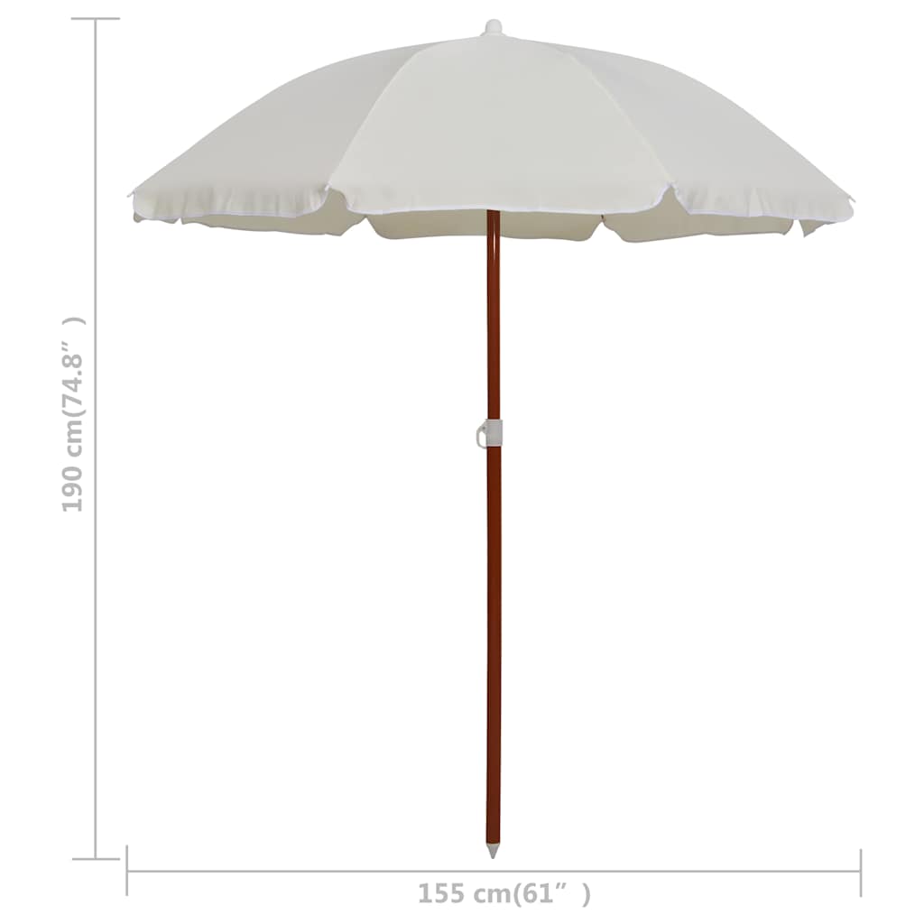 Homokszínű napernyő acélrúddal 180 cm 5