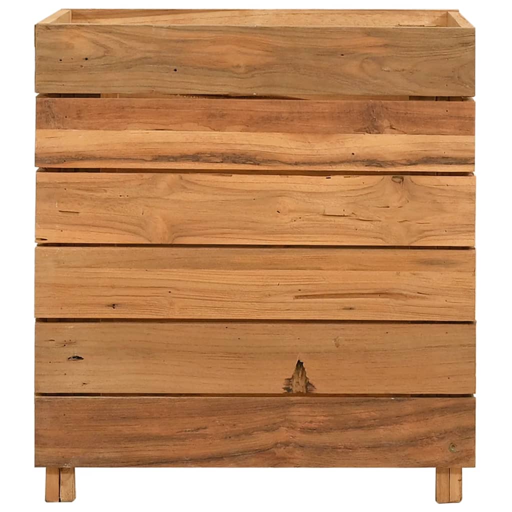 Újrahasznosított tíkfa és acél magaságyás 50 x 40 x 55 cm 3
