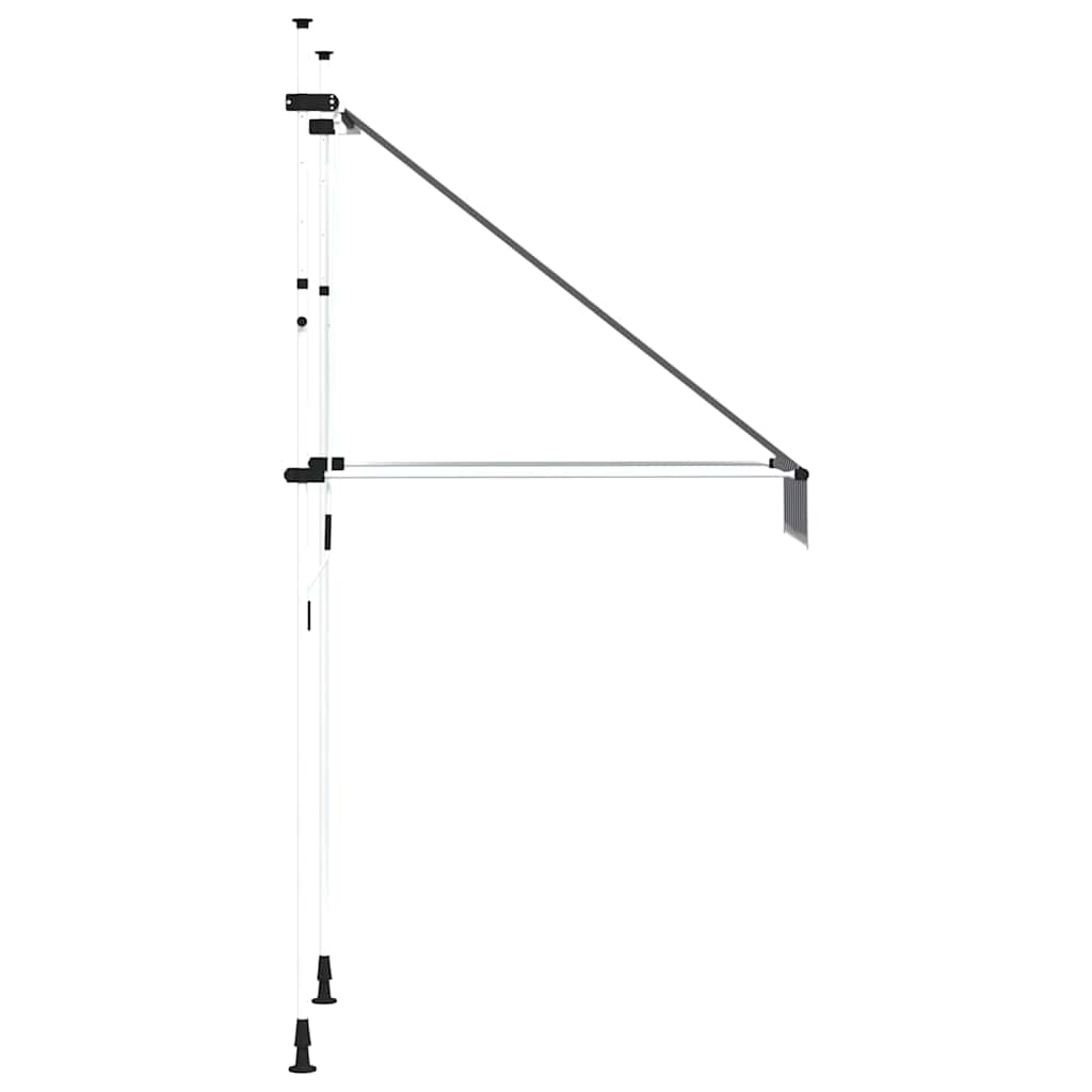 Kék-fehér csíkos kézzel feltekerhető napellenző 100 cm 5