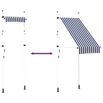 Kék-fehér csíkos kézzel feltekerhető napellenző 100 cm 7