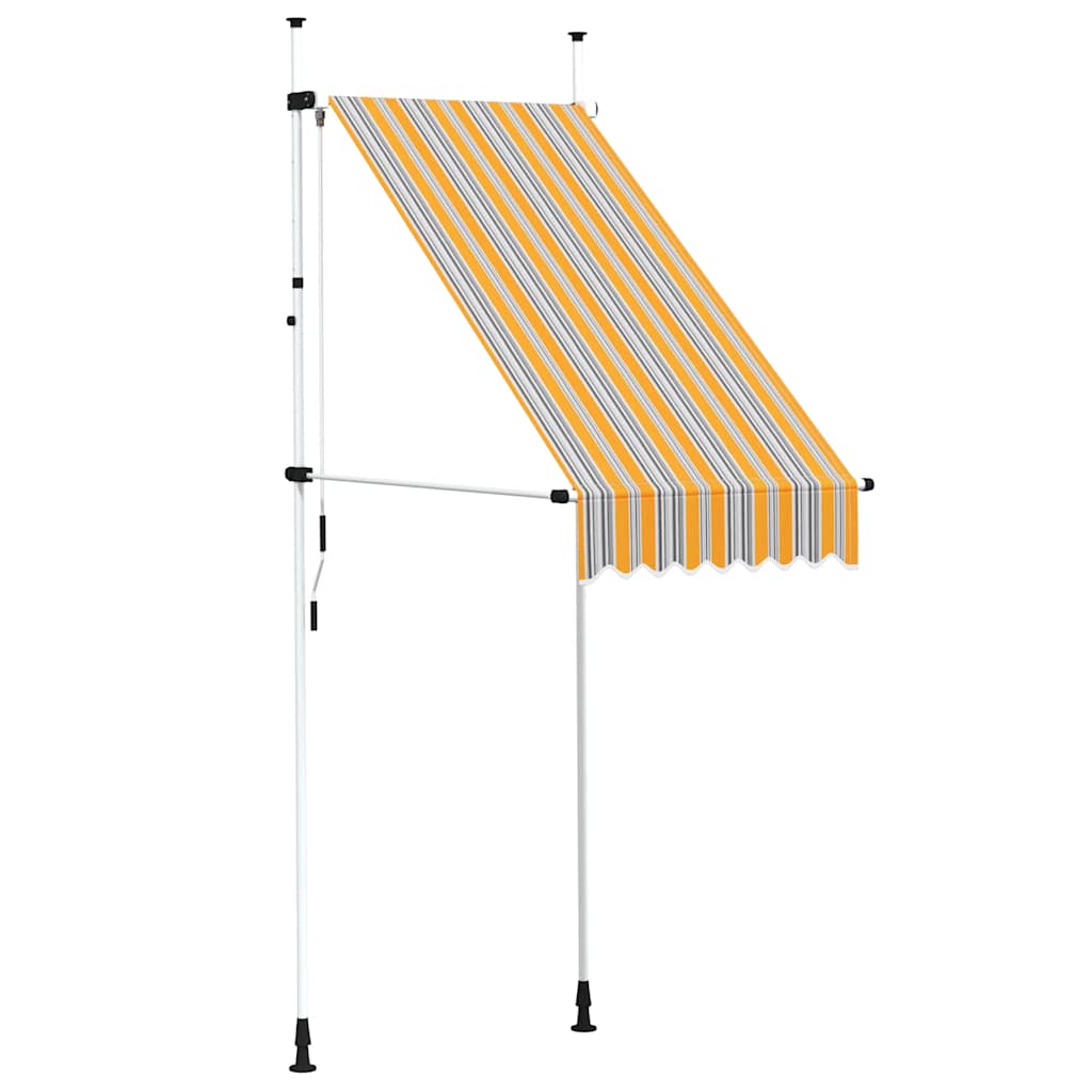 Sárga és kék csíkos kézzel feltekerhető napellenző 100 cm 2