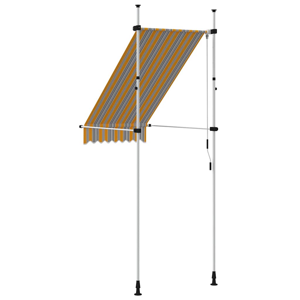 Sárga és kék csíkos kézzel feltekerhető napellenző 100 cm 4
