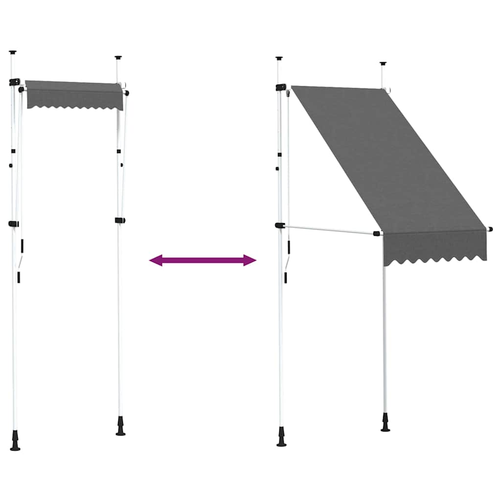 Kézzel feltekerhető antracitszürke napellenző 100 cm 7