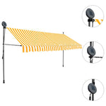 Fehér-narancssárga kézzel kihúzható LED-es napellenző 350 cm 3