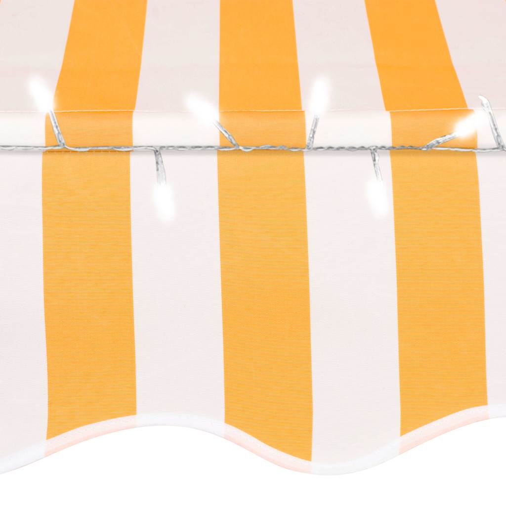 Fehér-narancssárga kézzel kihúzható LED-es napellenző 350 cm 5