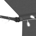 Antracitszürke kézzel feltekerhető LED-es napellenző 100 cm 5