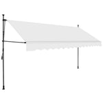 Krémszínű kézzel kihúzható LED-es napellenző 350 cm 2