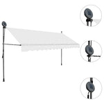 Krémszínű kézzel kihúzható LED-es napellenző 350 cm 3