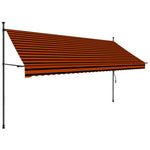 Narancssárga-barna kézzel feltekerhető LED-es napellenző 350 cm 2