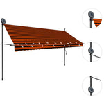 Narancssárga-barna kézzel feltekerhető LED-es napellenző 350 cm 3