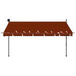 Narancssárga-barna kézzel feltekerhető LED-es napellenző 350 cm 4