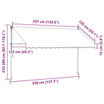 Narancssárga-barna kézzel feltekerhető LED-es napellenző 350 cm 8