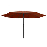 Terrakotta színű kültéri napernyő fémrúddal 390 cm 2