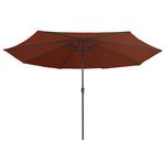 Terrakotta színű kültéri napernyő fémrúddal 390 cm 3