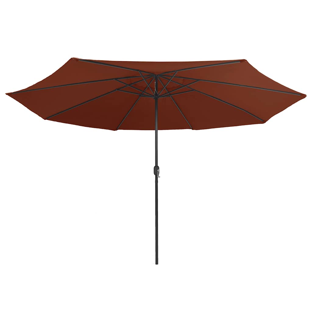 Terrakotta színű kültéri napernyő fémrúddal 390 cm 3
