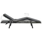 Szürke polyrattan napozóágy párnával 3